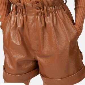 Revolve Ronny Kobo Pearl Short in Chocolate Mousse brown small faux leather